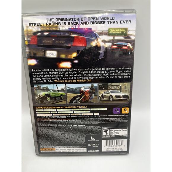 Midnight Club: Los Angeles - Complete Edition (Microsoft Xbox 360, 2009) Tested - Picture 3 of 9